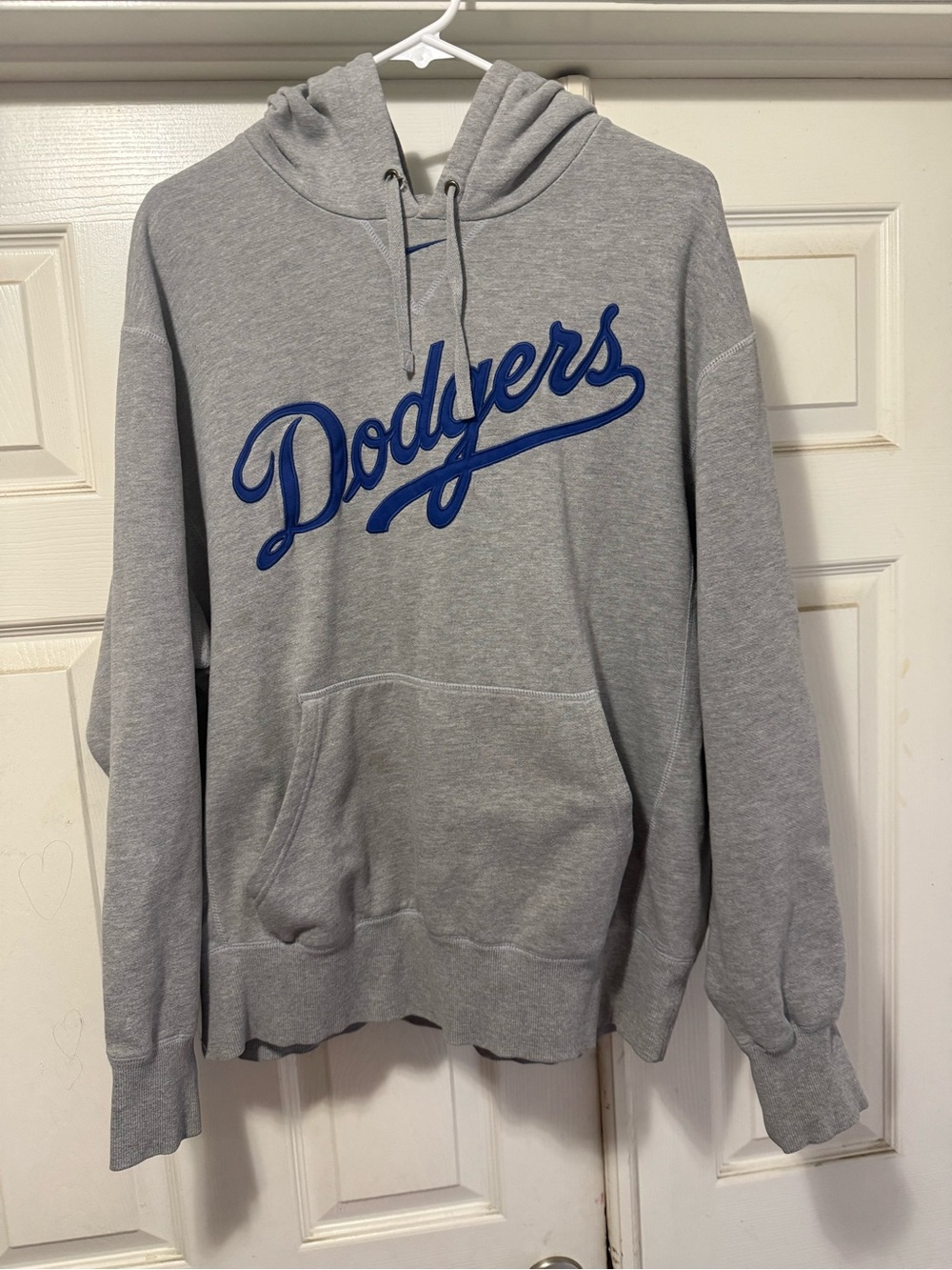 Nike MLB Men's Los Angeles Dodgers Pullover Hoodie Heather Gray Sz Large